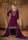 Zankar By Rangoon Makhmal Velvet Kurti With Bottom Dupatta 